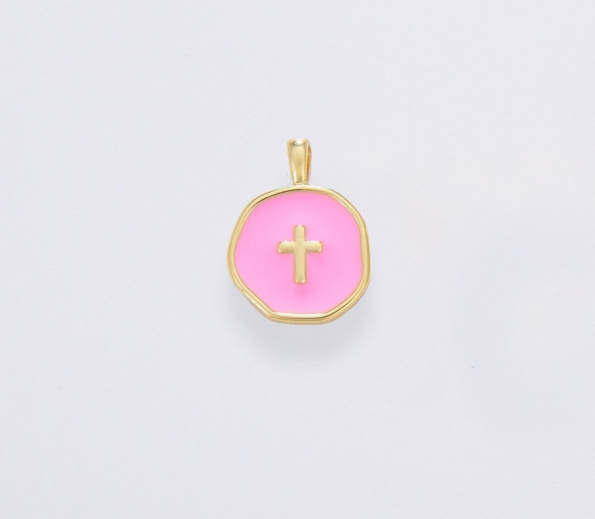 Pink Cross Charm