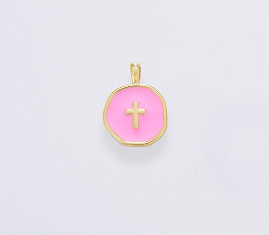 Pink Cross Charm