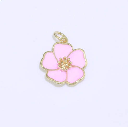 Pink Hibiscus charm