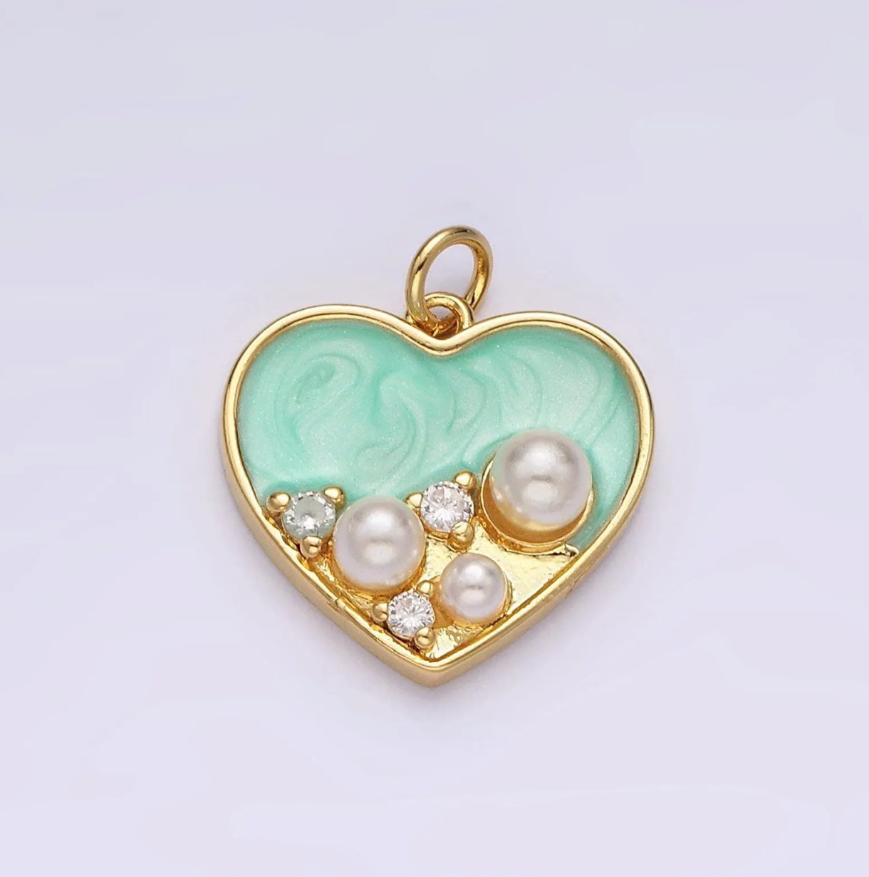 Pearl Heart Charm